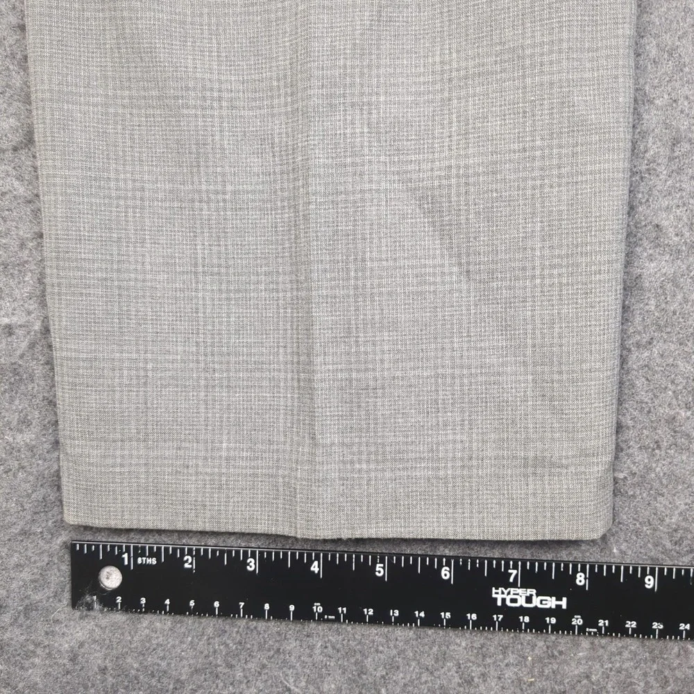 Kenneth Cole Reaction Mens Gray Plaid Dress Pants 34x29 Business Casual Trousers